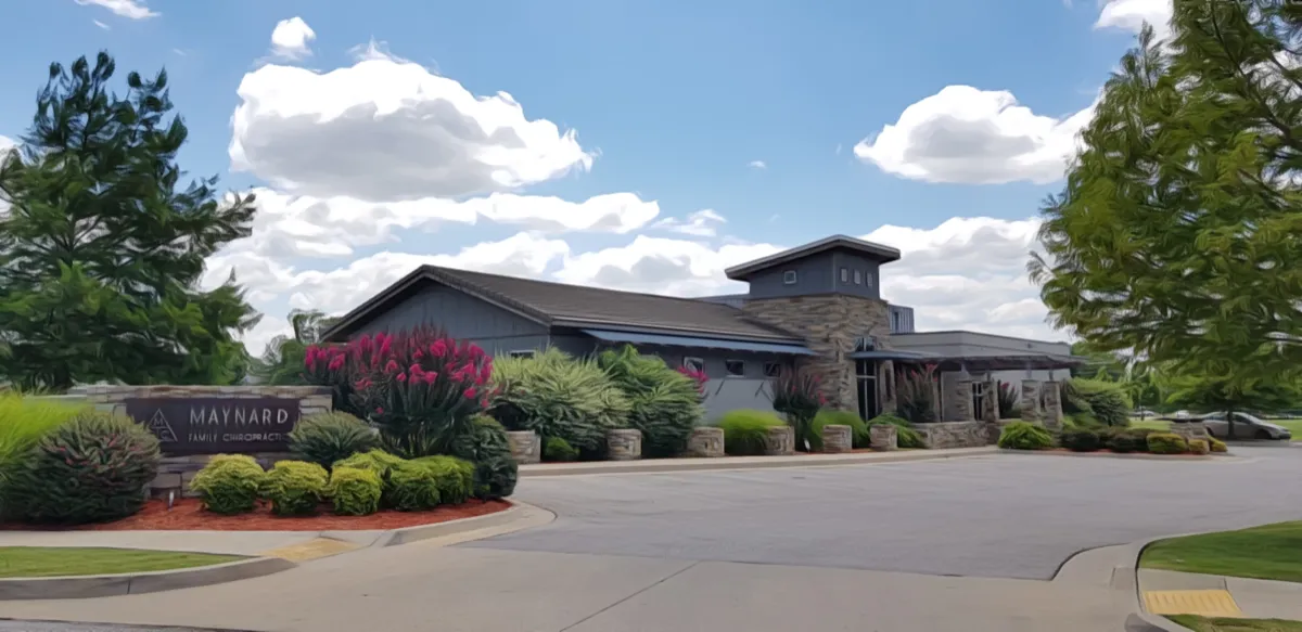 Stone and dark wood clinic building of Maynard Family Chiropractic at 4705 West Urbana Street, Broken Arrow, OK 74012-5998